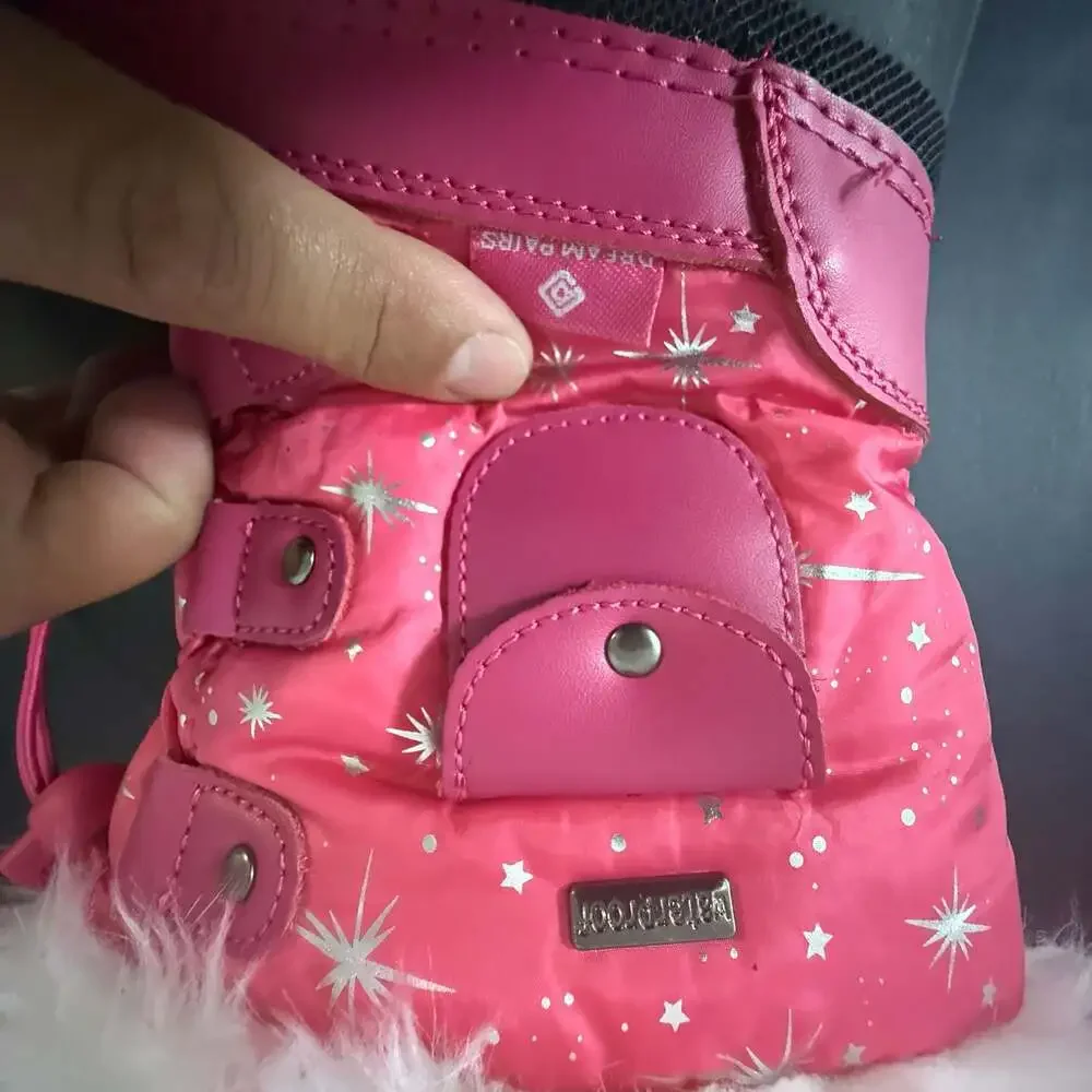 Dream Pairs Kids Girls Pink Waterproof Insulated Snow Boots Size‎ 13